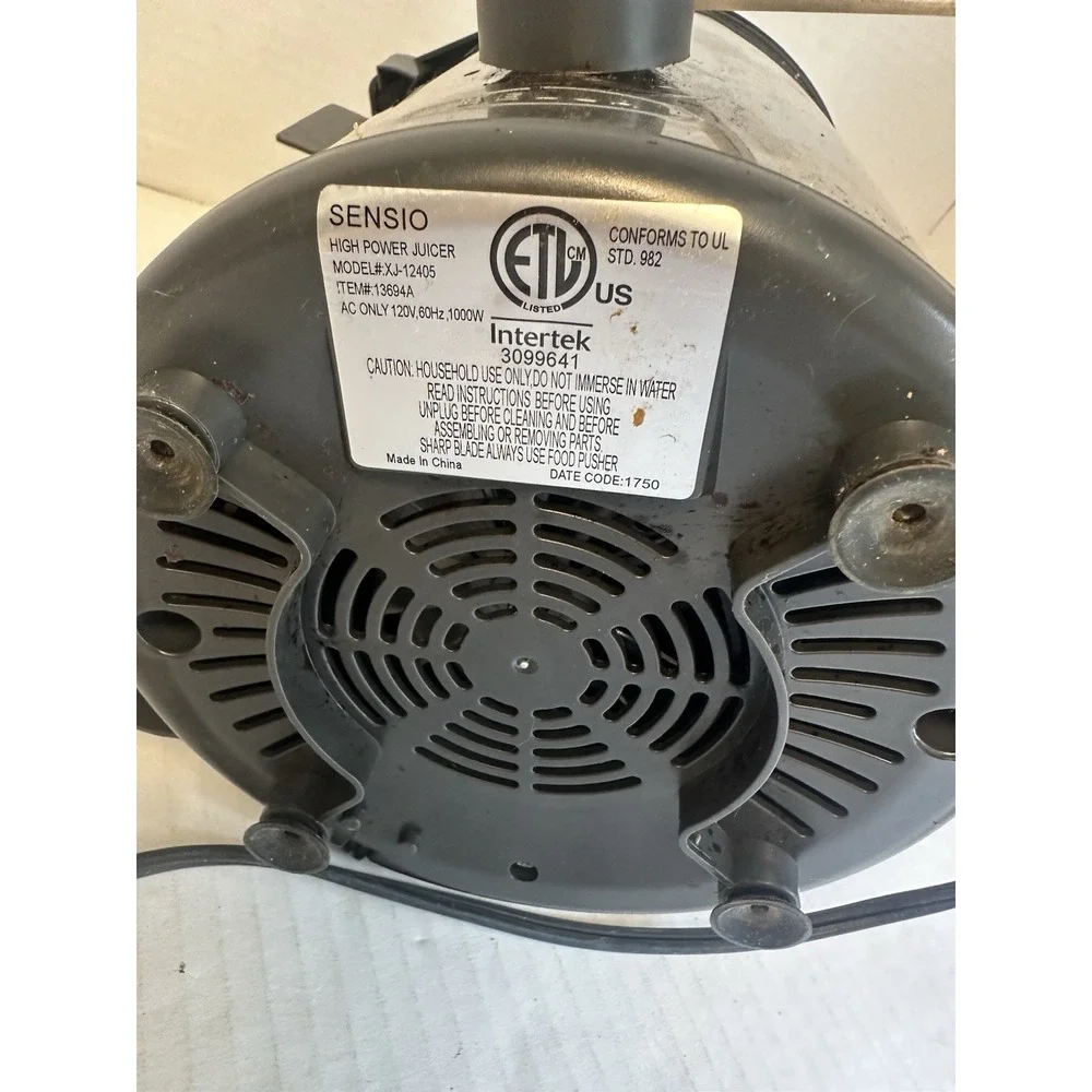 Sensio High Power Juicer XJ-12405 1000W Stainless Steel Base Motor Unit Incomple